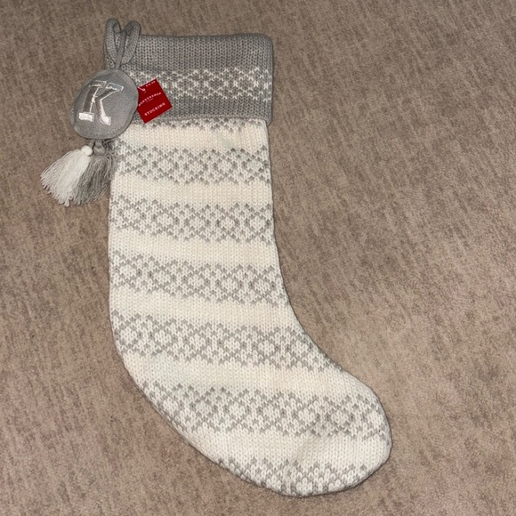 Wondershop Knit Fair Isle Monogram Christmas Stocking Letter K NEW! - Picture 2 of 3
